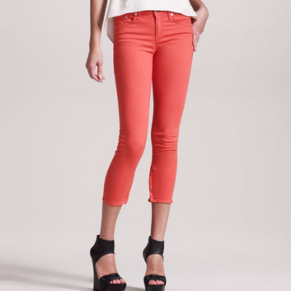 Rag & Bone Coral Zipper Capri Skinny Jeans